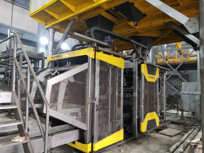 the QS1300 intelligent blcok machine of the Taiwan textile sludge reutilization block production line die intelligente Blockmaschine QS1300 der Produktionslinie für Blöcke zur Wiederverwendung von Textilschlamm in Taiwan