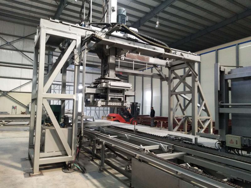 the palletizing system of the Pakistan's Super-large Fully Automatic Block Making Production Line das Palettiersystem der supergroßen vollautomatischen Blockherstellungs-Produktionslinie Pakistans