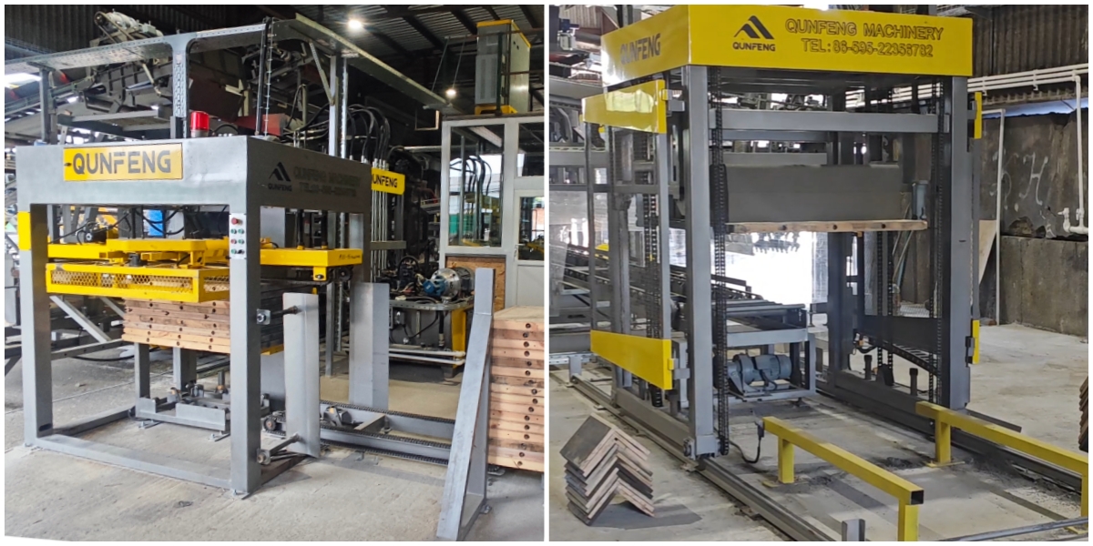 Qunfeng Machinery block-making production line put into operation by a Russian client. Die Produktionslinie zur Steinherstellung von Qunfeng Machinery wurde von einem russischen Kunden in Betrieb genommen.