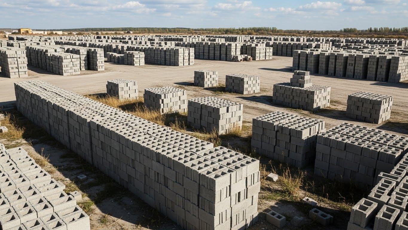 Produktionslinie f&uuml;r Hohlbl&ouml;cke 