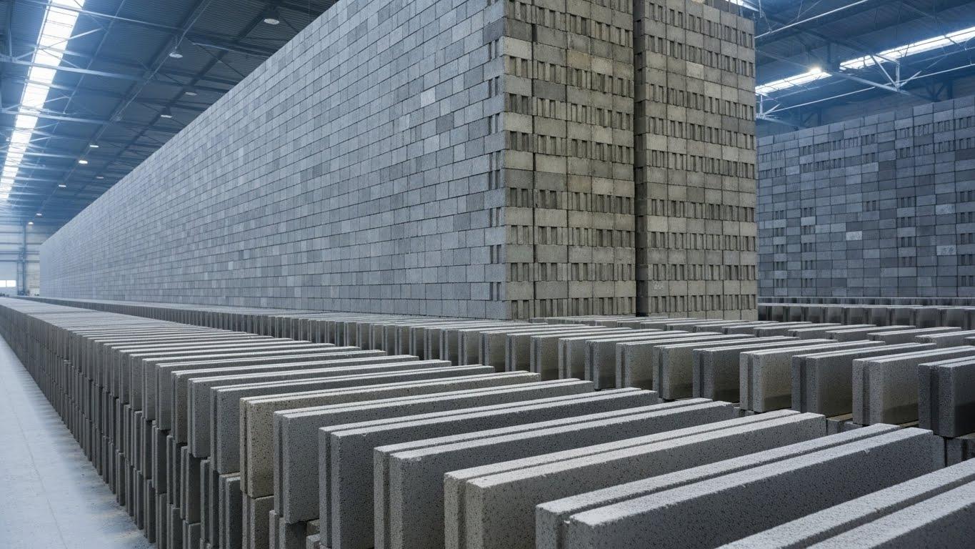 Produktionslinie f&uuml;r Betonbl&ouml;cke