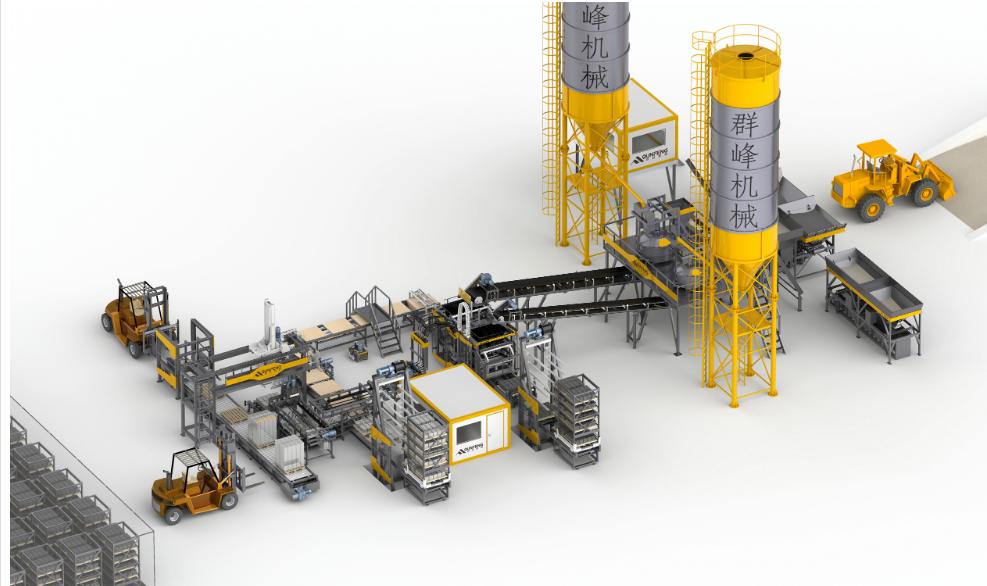 Produktionslinie f&uuml;r Hohlbl&ouml;cke 