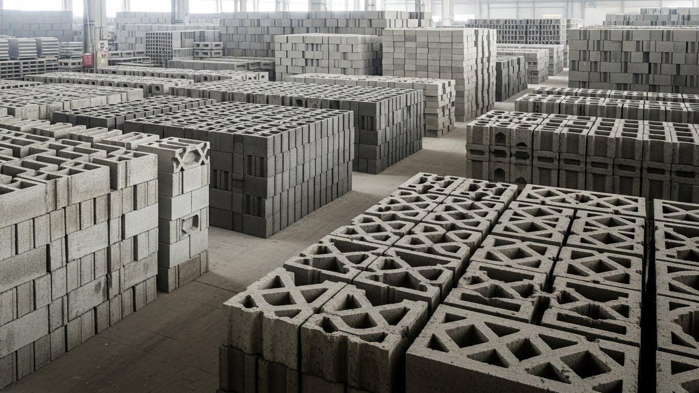 Produktionslinie f&uuml;r Hohlbl&ouml;cke 