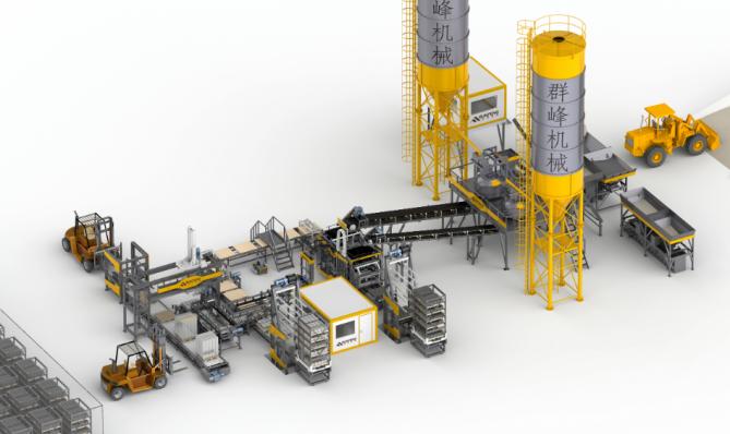 Blockproduktionslinie 