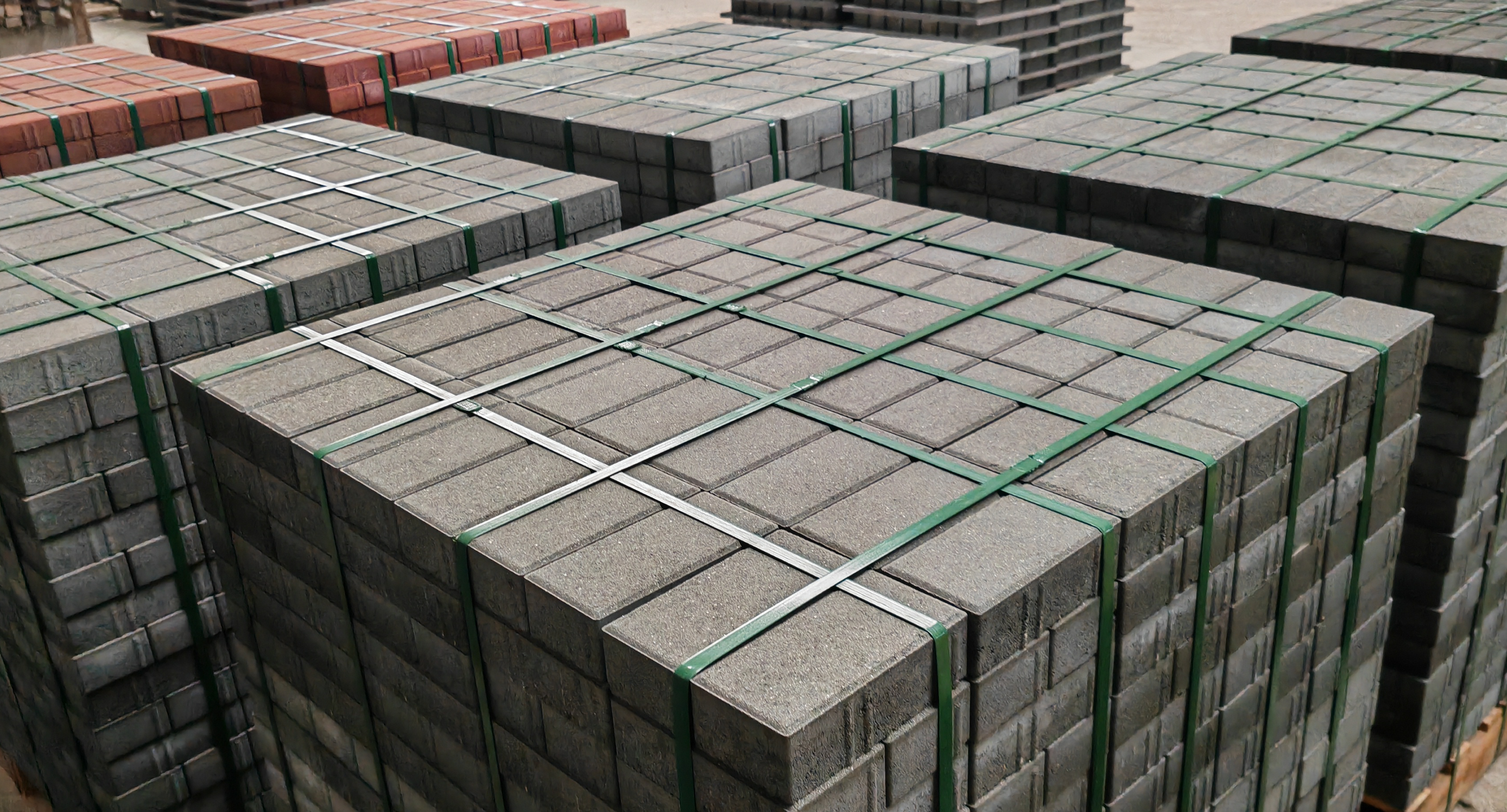 Umweltfreundliche Pflastersteine ​​aus gr&uuml;nem Beton, hergestellt von Qunfeng in Guangdong