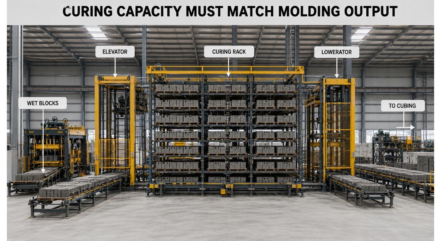 Vollautomatische Maschine zur Herstellung von Betonbl&ouml;cken