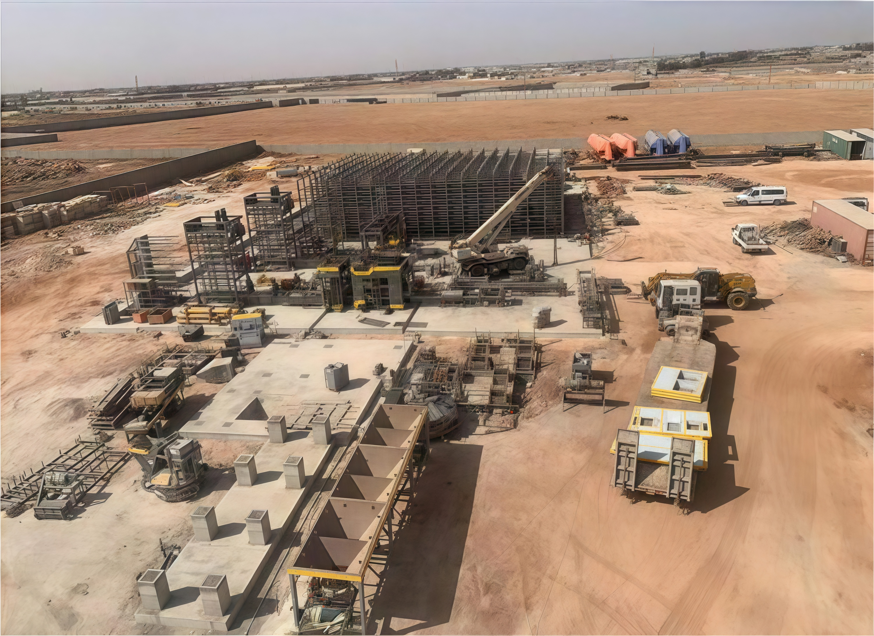 Qunfeng Machinery QS2000 – eine gro&szlig; angelegte, vollautomatische Produktionslinie f&uuml;r Betonprodukte, die in Libyen in Betrieb genommen wurde.