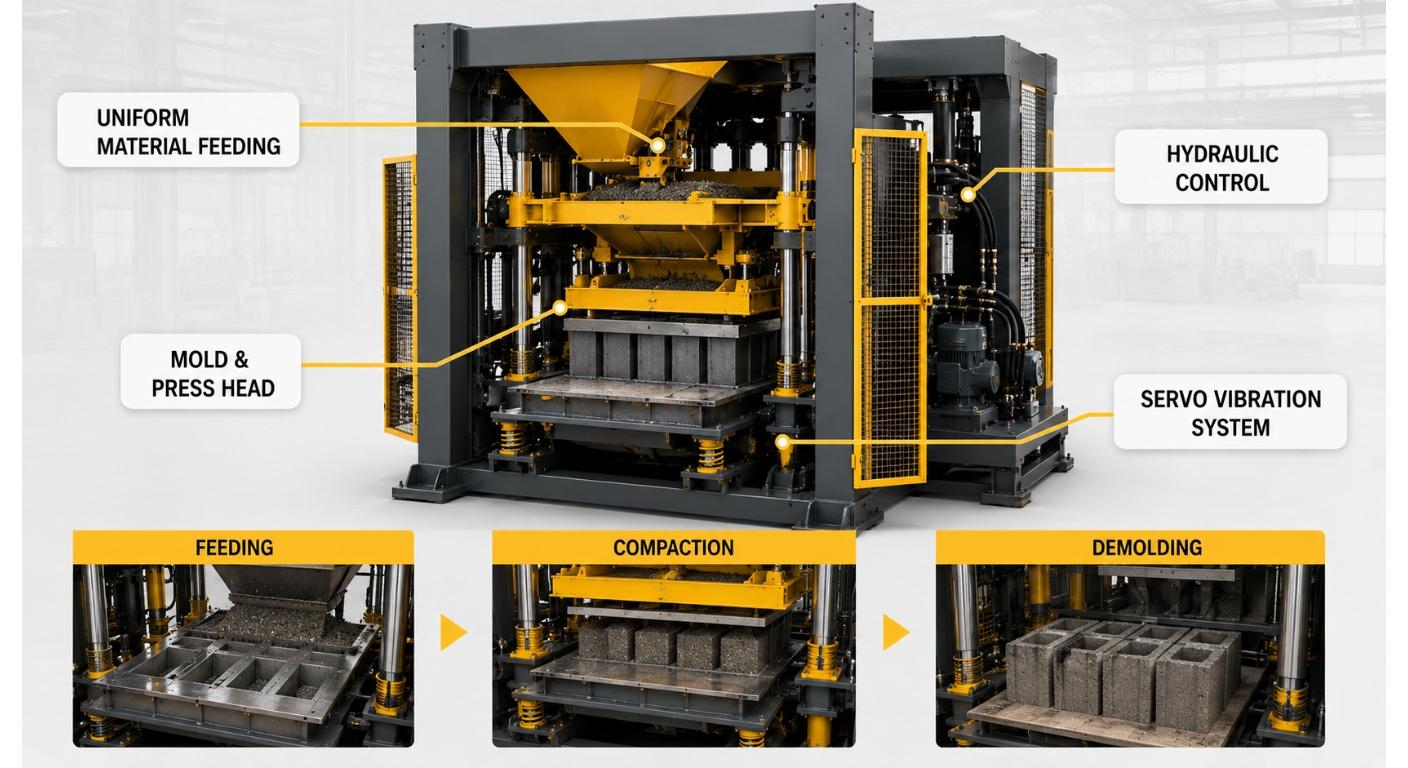 Automatische Maschine zur Herstellung von Betonbl&ouml;cken